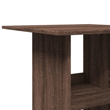 vidaXL Τραπέζι Μπαρ με Ράφια Καφέ Δρυς 60x60x102cm Επεξεργ. Ξύλο 1 τεμ.