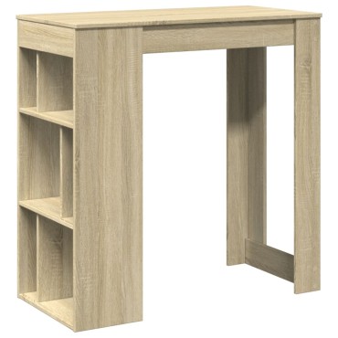 vidaXL Τραπέζι Μπαρ με Ράφια Sonoma Δρυς 102x50x103,5cm Επεξ. Ξύλο 1 τεμ.