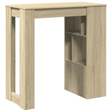 vidaXL Τραπέζι Μπαρ με Ράφια Sonoma Δρυς 102x50x103,5cm Επεξ. Ξύλο 1 τεμ.
