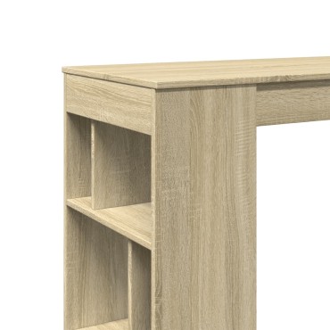 vidaXL Τραπέζι Μπαρ με Ράφια Sonoma Δρυς 102x50x103,5cm Επεξ. Ξύλο 1 τεμ.