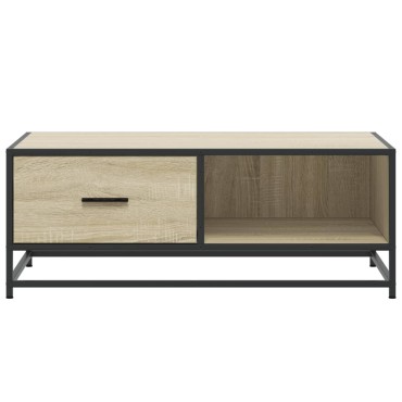 vidaXL Τραπεζάκι Σαλονιού Sonoma Δρυς 90x57x35cm Επεξ. Ξύλο + Μέταλλο 1 τεμ.