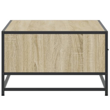 vidaXL Τραπεζάκι Σαλονιού Sonoma Δρυς 90x57x35cm Επεξ. Ξύλο + Μέταλλο 1 τεμ.