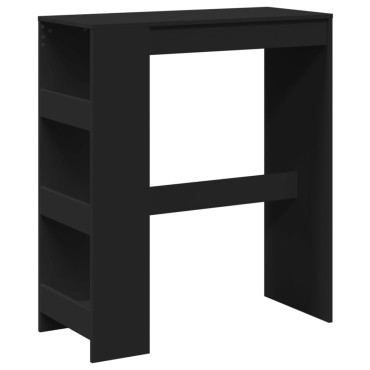 vidaXL Τραπέζι Μπαρ με Ράφια Μαύρο 90x40x103,5cm Επεξεργ. Ξύλο 1 τεμ.