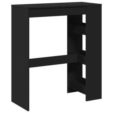 vidaXL Τραπέζι Μπαρ με Ράφια Μαύρο 90x40x103,5cm Επεξεργ. Ξύλο 1 τεμ.