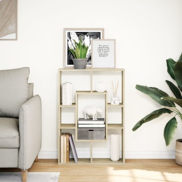 vidaXL Βιβλιοθήκη Sonoma Δρυς 63x20x90cm από Επεξεργασμένο Ξύλο 1 τεμ.