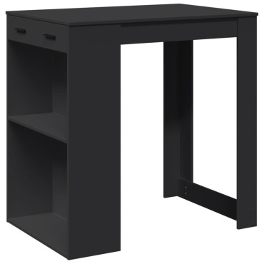 vidaXL Τραπέζι Μπαρ Μαύρο 102x70x103,5cm Επεξεργ. Ξύλο 1 τεμ.