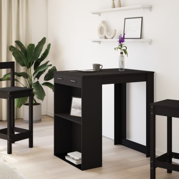 vidaXL Τραπέζι Μπαρ Μαύρο 102x70x103,5cm Επεξεργ. Ξύλο 1 τεμ.