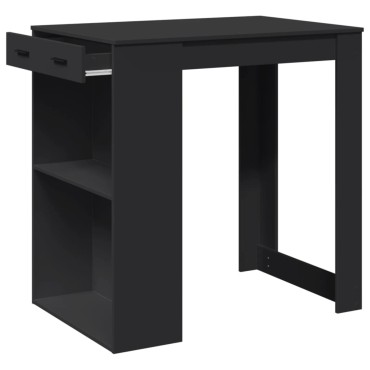 vidaXL Τραπέζι Μπαρ Μαύρο 102x70x103,5cm Επεξεργ. Ξύλο 1 τεμ.