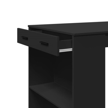 vidaXL Τραπέζι Μπαρ Μαύρο 102x70x103,5cm Επεξεργ. Ξύλο 1 τεμ.