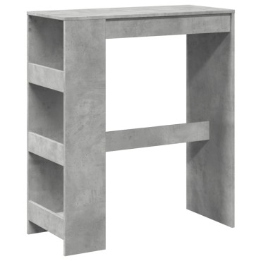 vidaXL Τραπέζι Μπαρ με Ράφια Γκρι Σκυρ. 90x40x103,5cm Επεξεργ. Ξύλο 1 τεμ.