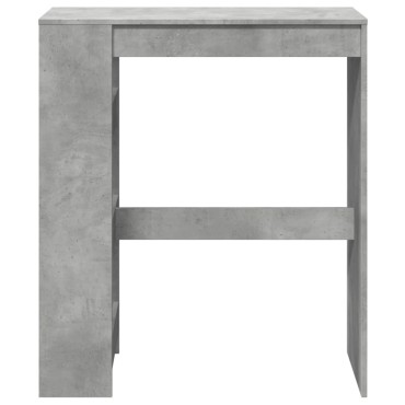 vidaXL Τραπέζι Μπαρ με Ράφια Γκρι Σκυρ. 90x40x103,5cm Επεξεργ. Ξύλο 1 τεμ.