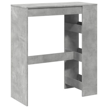 vidaXL Τραπέζι Μπαρ με Ράφια Γκρι Σκυρ. 90x40x103,5cm Επεξεργ. Ξύλο 1 τεμ.