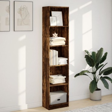 vidaXL Βιβλιοθήκη Καπνιστή Δρυς 40x24x176cm από Επεξεργασμένο Ξύλο 1 τεμ.