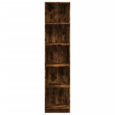 vidaXL Βιβλιοθήκη Καπνιστή Δρυς 40x24x176cm από Επεξεργασμένο Ξύλο 1 τεμ.