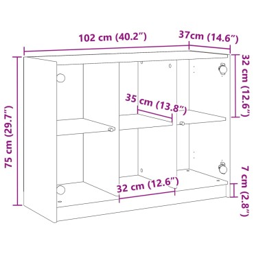 vidaXL Ντουλάπι Παλαιό Ξύλο 102x37x75,5cm από Επεξεργασμένο Ξύλο 1 τεμ.