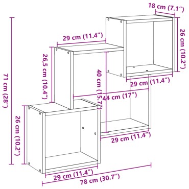 vidaXL Ντουλάπι Τοίχου Λευκό 78x18x71cm από Επεξεργασμένο Ξύλο 1 τεμ.