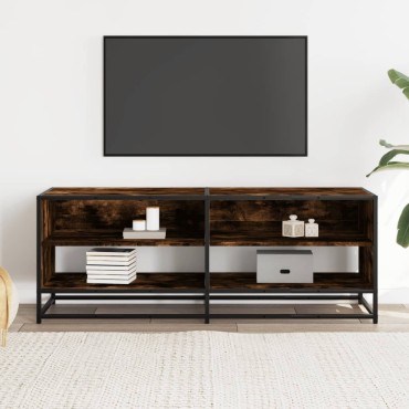 vidaXL Έπιπλο Τηλεόρασης Καπνιστή Δρυς 120,5x40x46cm Επεξ.Ξύλο/Μέταλλο