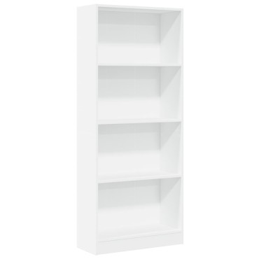 vidaXL Βιβλιοθήκη Λευκή 60x24x143cm από Επεξεργασμένο Ξύλο 1 τεμ.