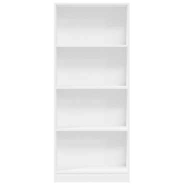 vidaXL Βιβλιοθήκη Λευκή 60x24x143cm από Επεξεργασμένο Ξύλο 1 τεμ.