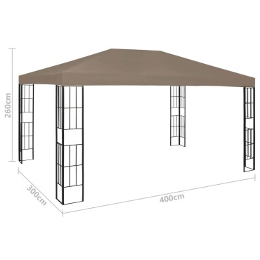 vidaXL Κιόσκι Taupe 4 x 3 μ.
