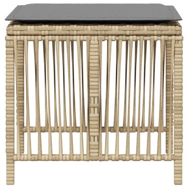 vidaXL Σκαμπό Κήπου 4 τεμ. Μικτό Μπεζ 41x41x36cm Συνθ. Ρατάν+Μαξιλάρια