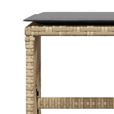 vidaXL Σκαμπό Κήπου 4 τεμ. Μικτό Μπεζ 41x41x36cm Συνθ. Ρατάν+Μαξιλάρια