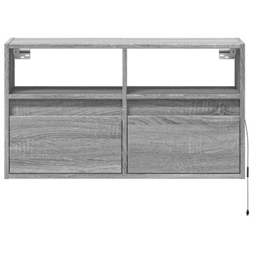 vidaXL Έπιπλο Τοίχου Τηλεόρασης με LED Γκρι Sonoma 80x31x45cm