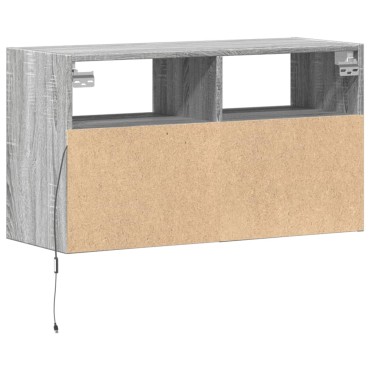 vidaXL Έπιπλο Τοίχου Τηλεόρασης με LED Γκρι Sonoma 80x31x45cm
