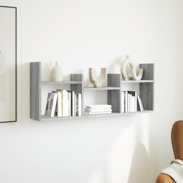 vidaXL Ντουλάπι Τοίχου Γκρι Sonoma 100x18x40cm Επεξεργασμένο Ξύλο 1 τεμ.