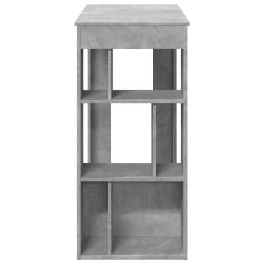 vidaXL Τραπέζι Μπαρ με Ράφια Γκρι Σκυρ 102x50x103,5cm Επεξεργ. Ξύλο 1 τεμ.