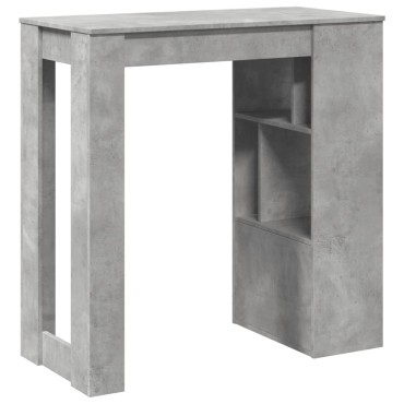 vidaXL Τραπέζι Μπαρ με Ράφια Γκρι Σκυρ 102x50x103,5cm Επεξεργ. Ξύλο 1 τεμ.