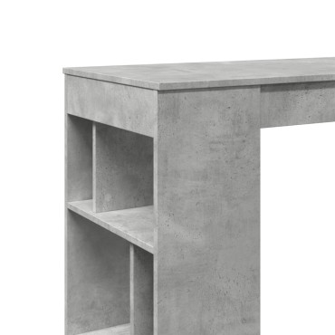 vidaXL Τραπέζι Μπαρ με Ράφια Γκρι Σκυρ 102x50x103,5cm Επεξεργ. Ξύλο 1 τεμ.