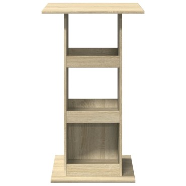 vidaXL Τραπέζι Μπαρ με Ράφια Sonoma Δρυς 60x60x102cm Επεξ. Ξύλο 1 τεμ.