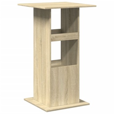 vidaXL Τραπέζι Μπαρ με Ράφια Sonoma Δρυς 60x60x102cm Επεξ. Ξύλο 1 τεμ.
