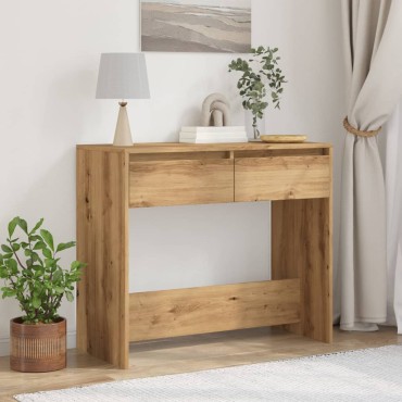 vidaXL Τραπέζι Κονσόλα Αρτισιανή Δρυς 89x41x76,5cm Επεξεργασμένο Ξύλο 1 τεμ.