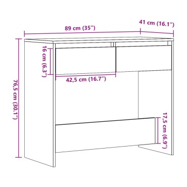 vidaXL Τραπέζι Κονσόλα Αρτισιανή Δρυς 89x41x76,5cm Επεξεργασμένο Ξύλο 1 τεμ.