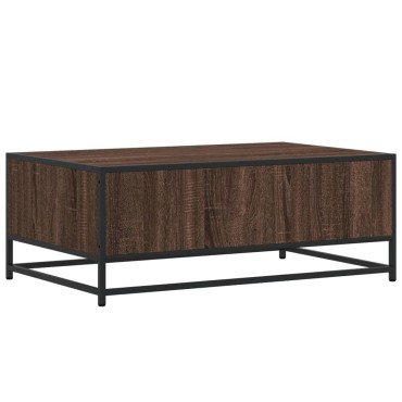 vidaXL Τραπεζάκι Σαλονιού Καφέ Δρυς 90x57x35cm Επεξ. Ξύλο/Μέταλλο 1 τεμ.