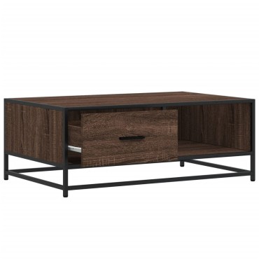 vidaXL Τραπεζάκι Σαλονιού Καφέ Δρυς 90x57x35cm Επεξ. Ξύλο/Μέταλλο 1 τεμ.