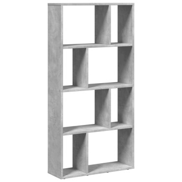 vidaXL Βιβλιοθήκη Γκρι Σκυροδέματος 60x20x120cm Επεξεργ. Ξύλο 1 τεμ.