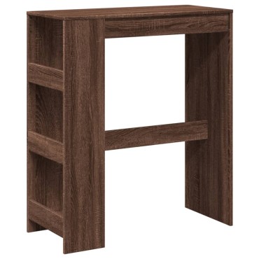 vidaXL Τραπέζι Μπαρ με Ράγες Καφέ Δρυς 90x40x103,5cm Επεξεργ. Ξύλο 1 τεμ.