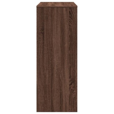 vidaXL Τραπέζι Μπαρ με Ράγες Καφέ Δρυς 90x40x103,5cm Επεξεργ. Ξύλο 1 τεμ.