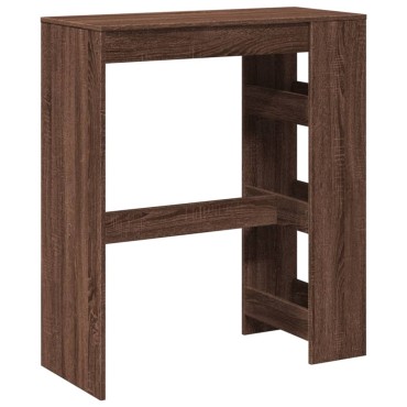 vidaXL Τραπέζι Μπαρ με Ράγες Καφέ Δρυς 90x40x103,5cm Επεξεργ. Ξύλο 1 τεμ.