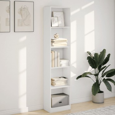 vidaXL Βιβλιοθήκη Λευκή 40x24x176cm από Επεξεργασμένο Ξύλο 1 τεμ.