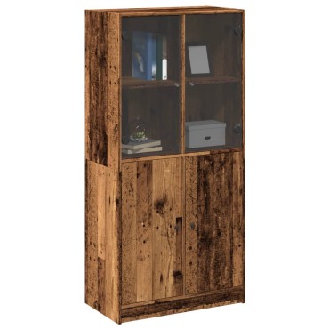 vidaXL Ντουλάπα με Πόρτες Όψη Παλαιού Ξύλου 68x37x142cm Επεξ. Ξύλο 1 τεμ.