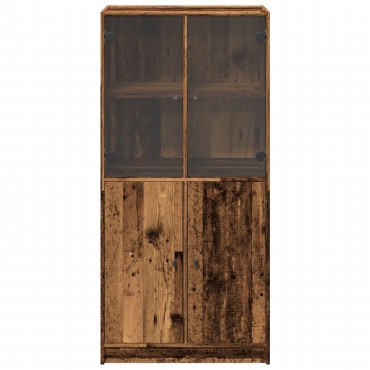 vidaXL Ντουλάπα με Πόρτες Όψη Παλαιού Ξύλου 68x37x142cm Επεξ. Ξύλο 1 τεμ.
