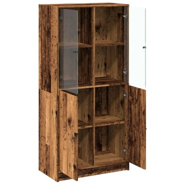 vidaXL Ντουλάπα με Πόρτες Όψη Παλαιού Ξύλου 68x37x142cm Επεξ. Ξύλο 1 τεμ.