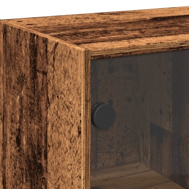vidaXL Ντουλάπα με Πόρτες Όψη Παλαιού Ξύλου 68x37x142cm Επεξ. Ξύλο 1 τεμ.