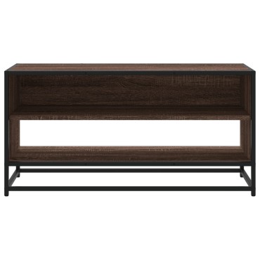 vidaXL Έπιπλο Τηλεόρασης Καφέ Δρυς 91x40x46cm Επεξ. Ξύλο/Μέταλλο