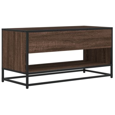vidaXL Έπιπλο Τηλεόρασης Καφέ Δρυς 91x40x46cm Επεξ. Ξύλο/Μέταλλο