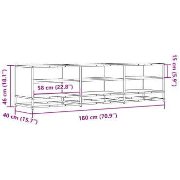 vidaXL Έπιπλο Τηλεόρασης Καφέ Δρυς 180x40x46cm Επεξεργασμένο Ξύλο